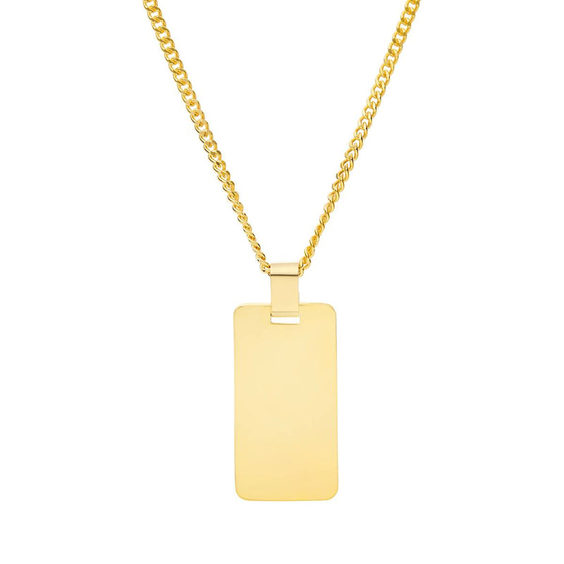 9ct bar pendant with curb chain