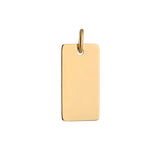 Front view of 9ct gold bar pendant, perfect for custom engraving from The Silver Store