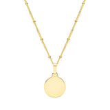 solid 9ct gold mini disc with satellite chain