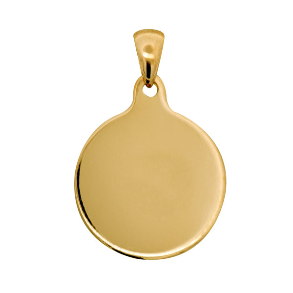 9ct 16mm disc pendant ES1 add engraving