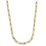 9ct solid gold paperclip link necklace