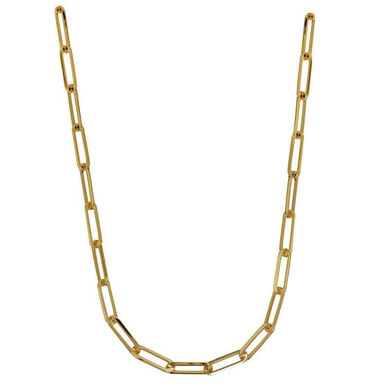 9ct solid gold paperclip link necklace