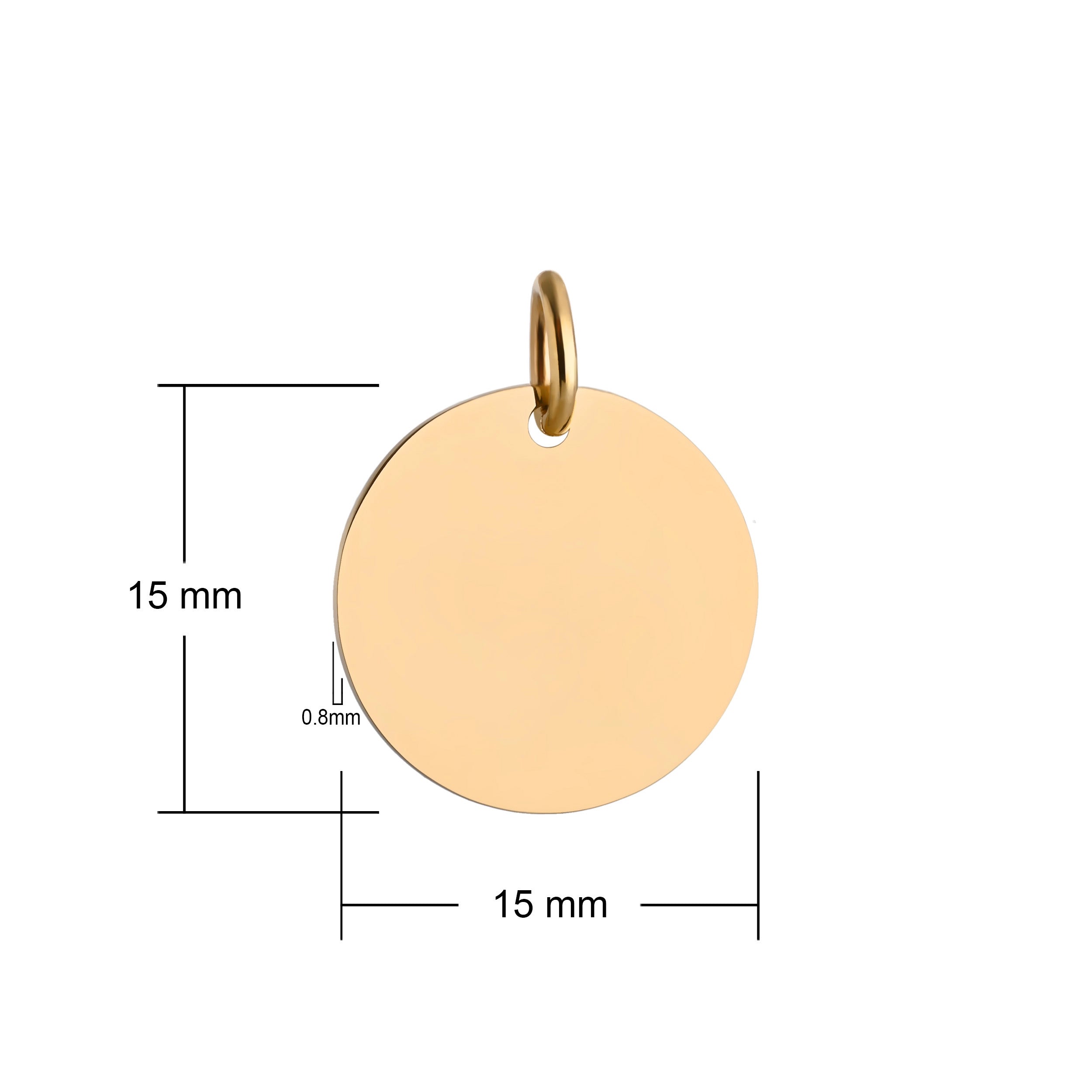 9ct gold 15mm disc pendant engraved with initials – The Silver Store
