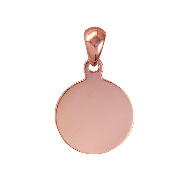 9ct rose gold pendant 12mm disc pendant