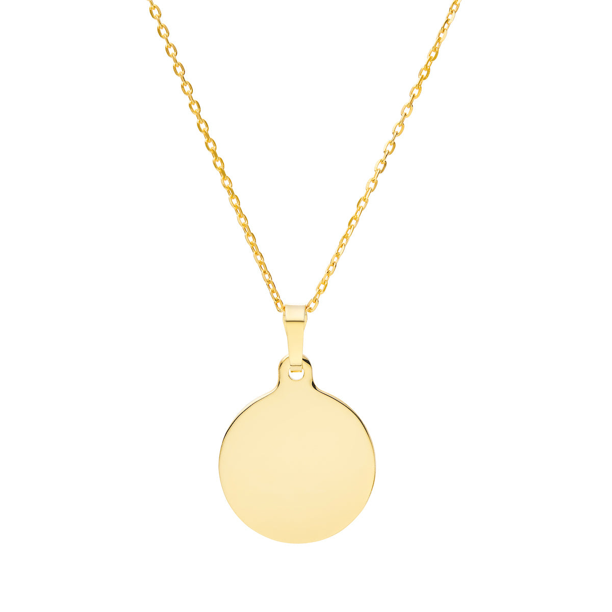 9ct Solid Gold 16mm disc pendant