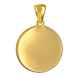 9ct Solid Gold Disc Pendant 20mm
