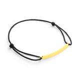 Black Cord Engraved Gold ID Bracelet