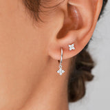 Flower Earring Set - Huggie Hoop and Matching Stud