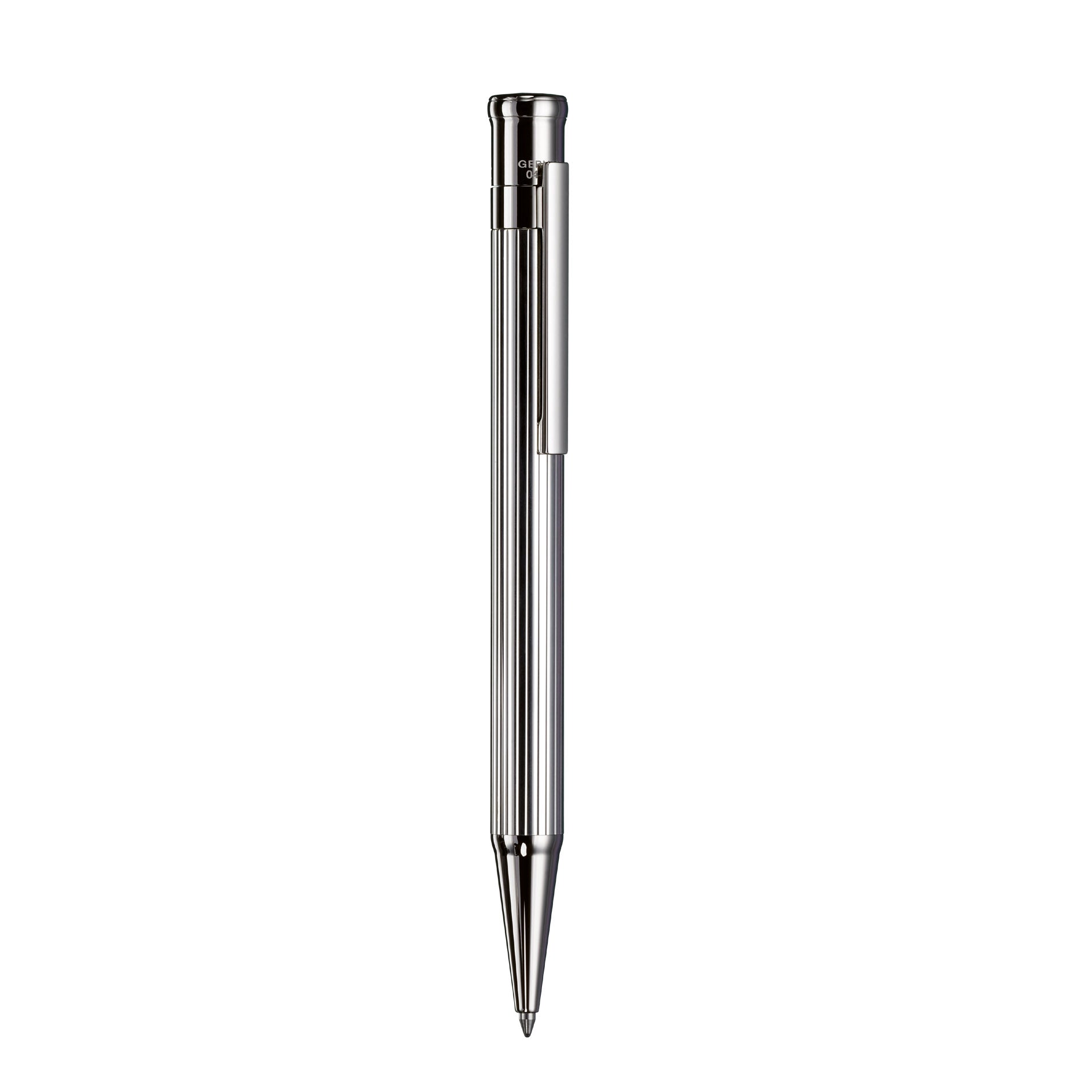 Engraved Otto Hutt Design 04 Sterling Silver Striped Guilloche Ballpoint
