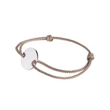 Natural Cord Engraved Disc Bracelet