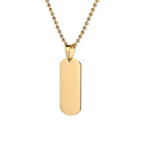 Men's Steel Gold Dog Tag Necklace