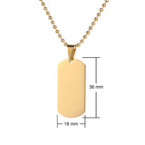 Men's Steel Gold Dog Tag Necklace
