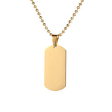 Men's Steel Gold Dog Tag Necklace