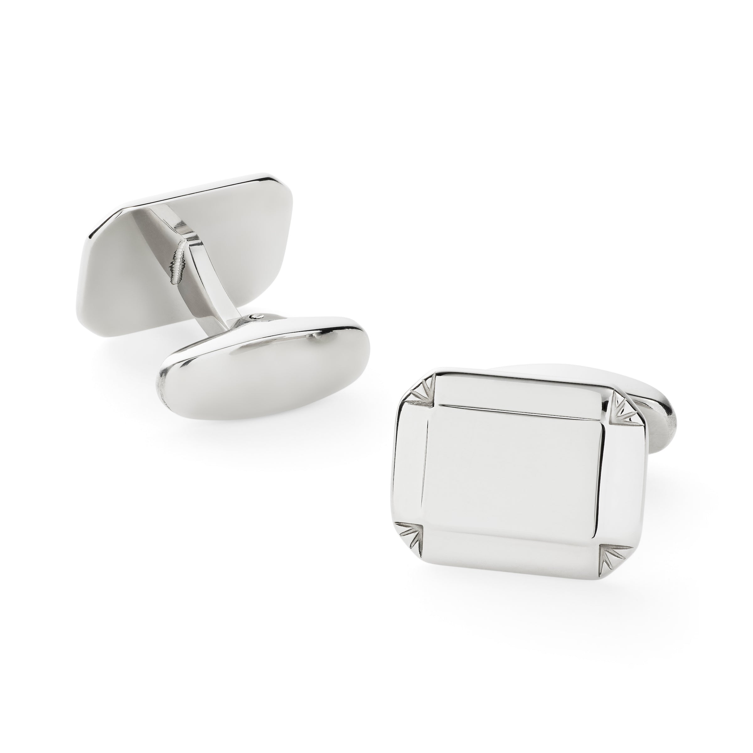 Deco Facet Cufflink  engraved 