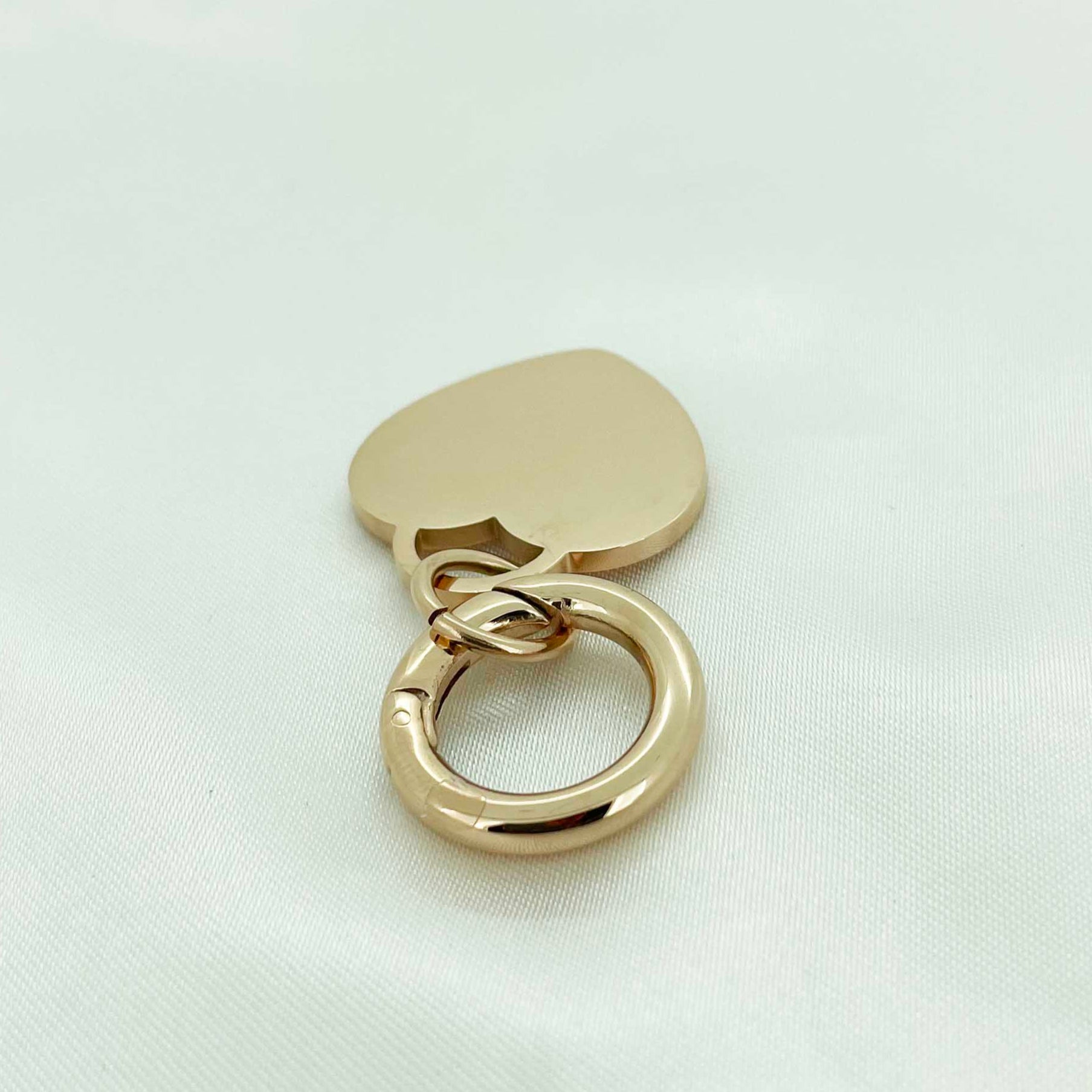 Deluxe Small Gold Heart Pet Tag with hinge ring for collar attachment 