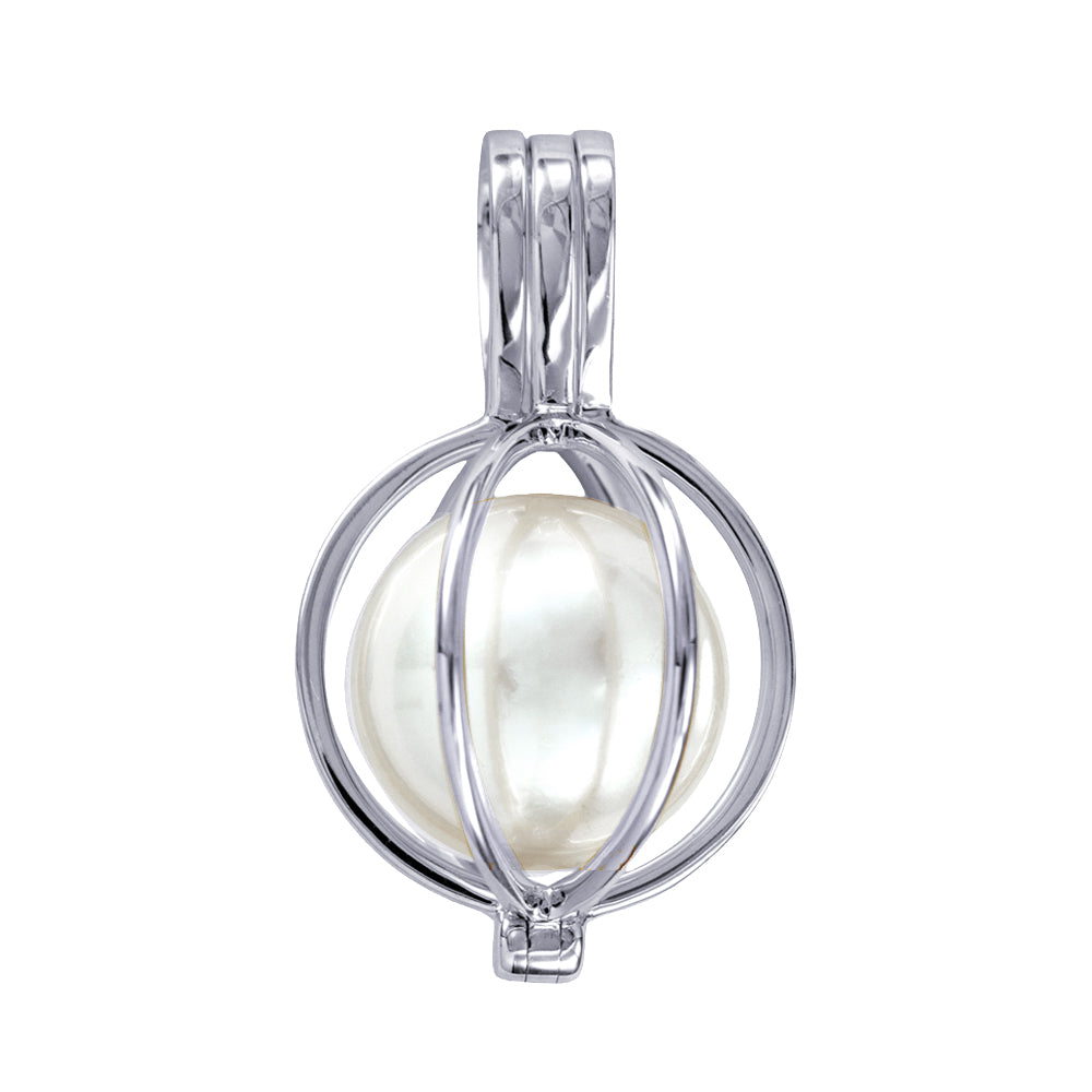 caged pearl pendant sterling silver and cultured  pearl