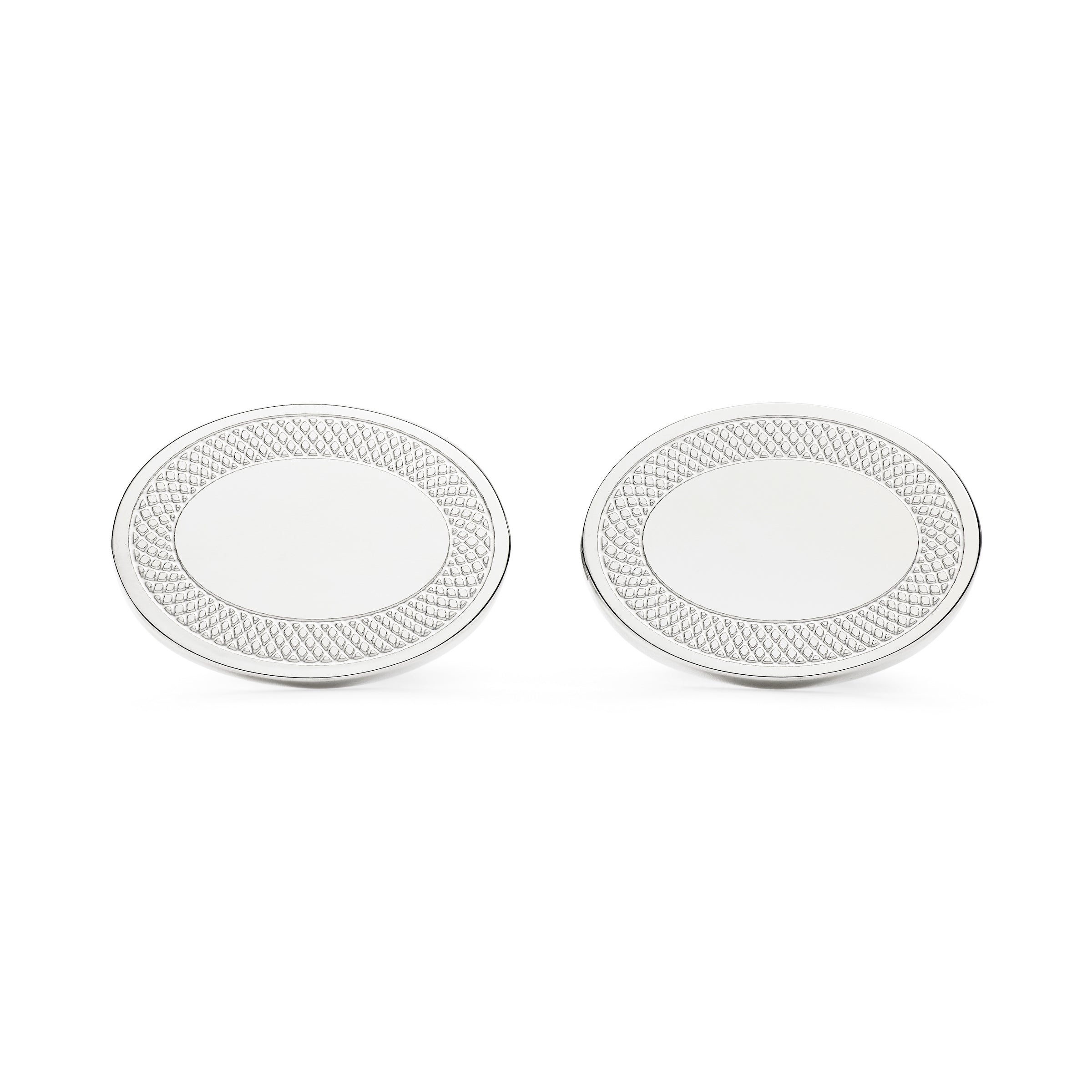 Engrave these Oval Frame Cufflinks 