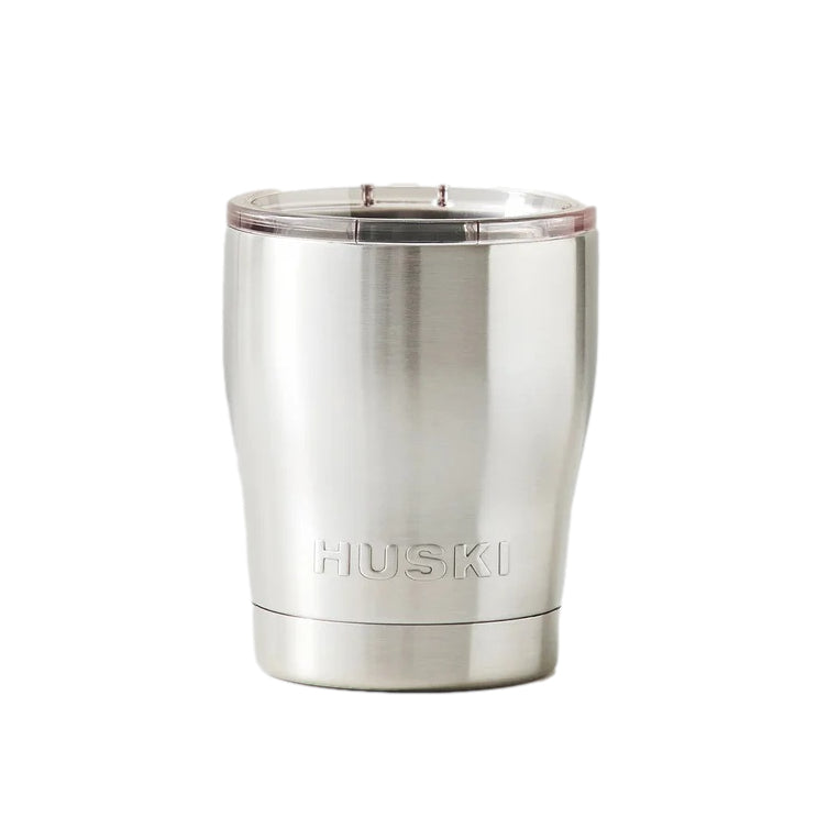 engraved huski short tumbler in brushed stainless steel