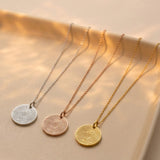 Engraved Fingerprint Disc Necklace 