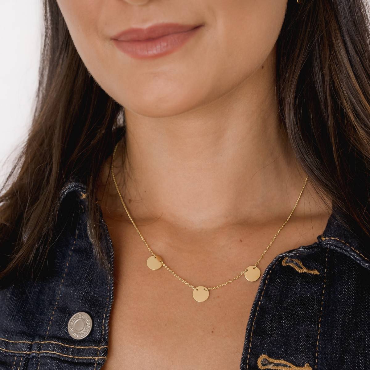 Gold Triple Disc Necklace