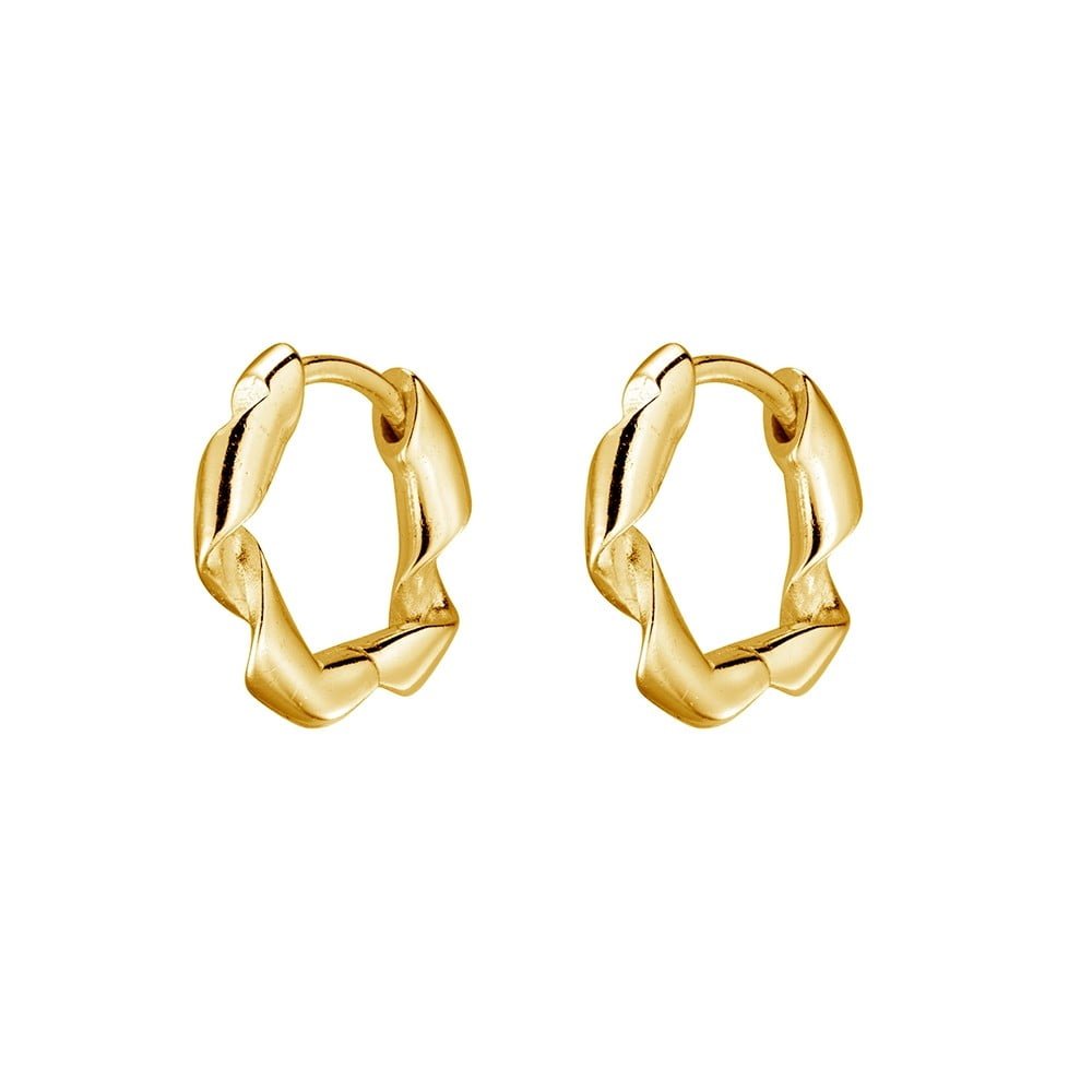 Gold Twist Huggie Earring