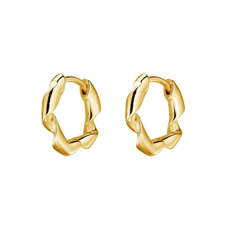 Gold Twist Huggie Earring