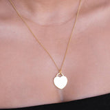 Gold Heart Tag Pendant rolo chain