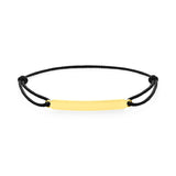 Black Cord Engraved Gold ID Bracelet