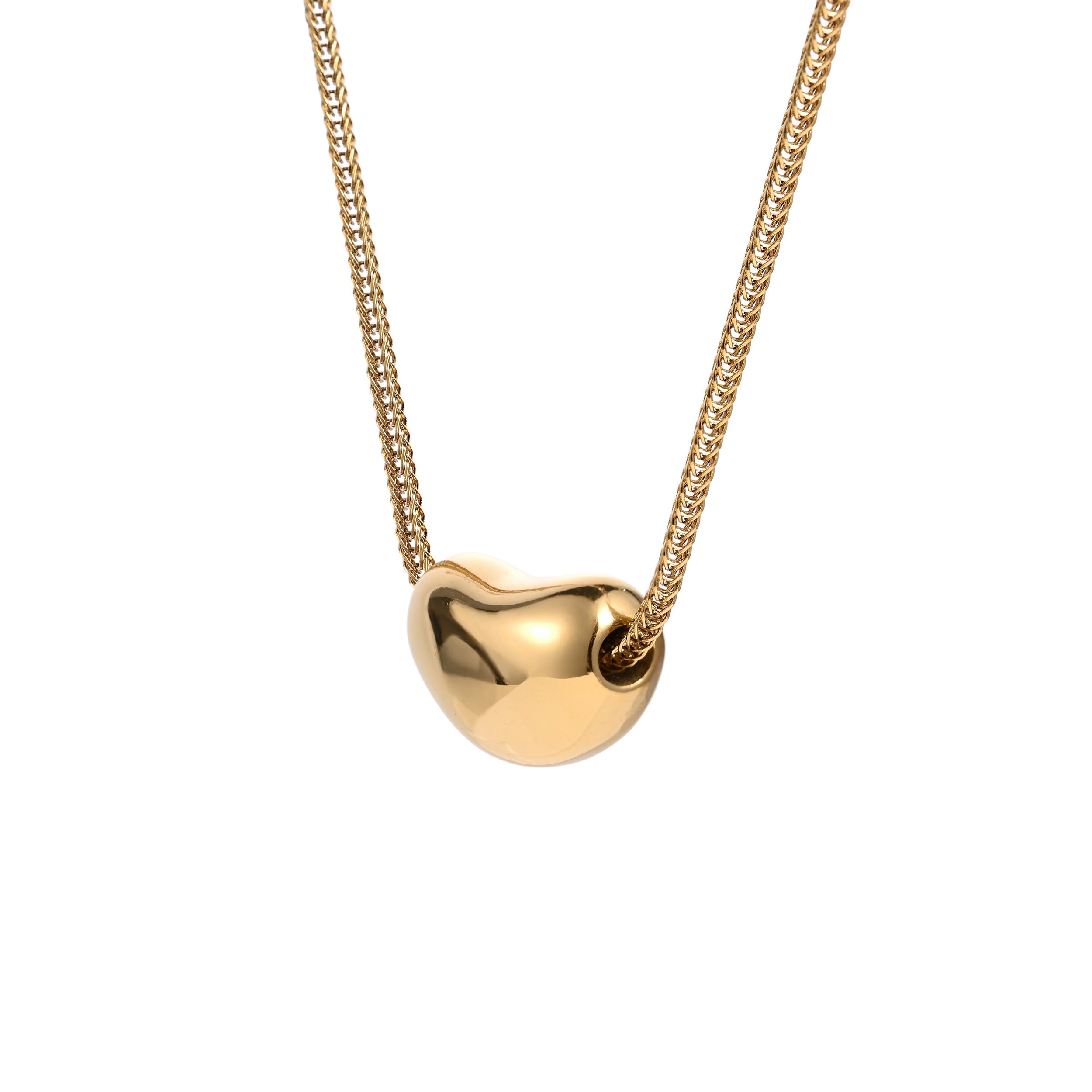 gold pebble necklace on adjustable foxtail chain