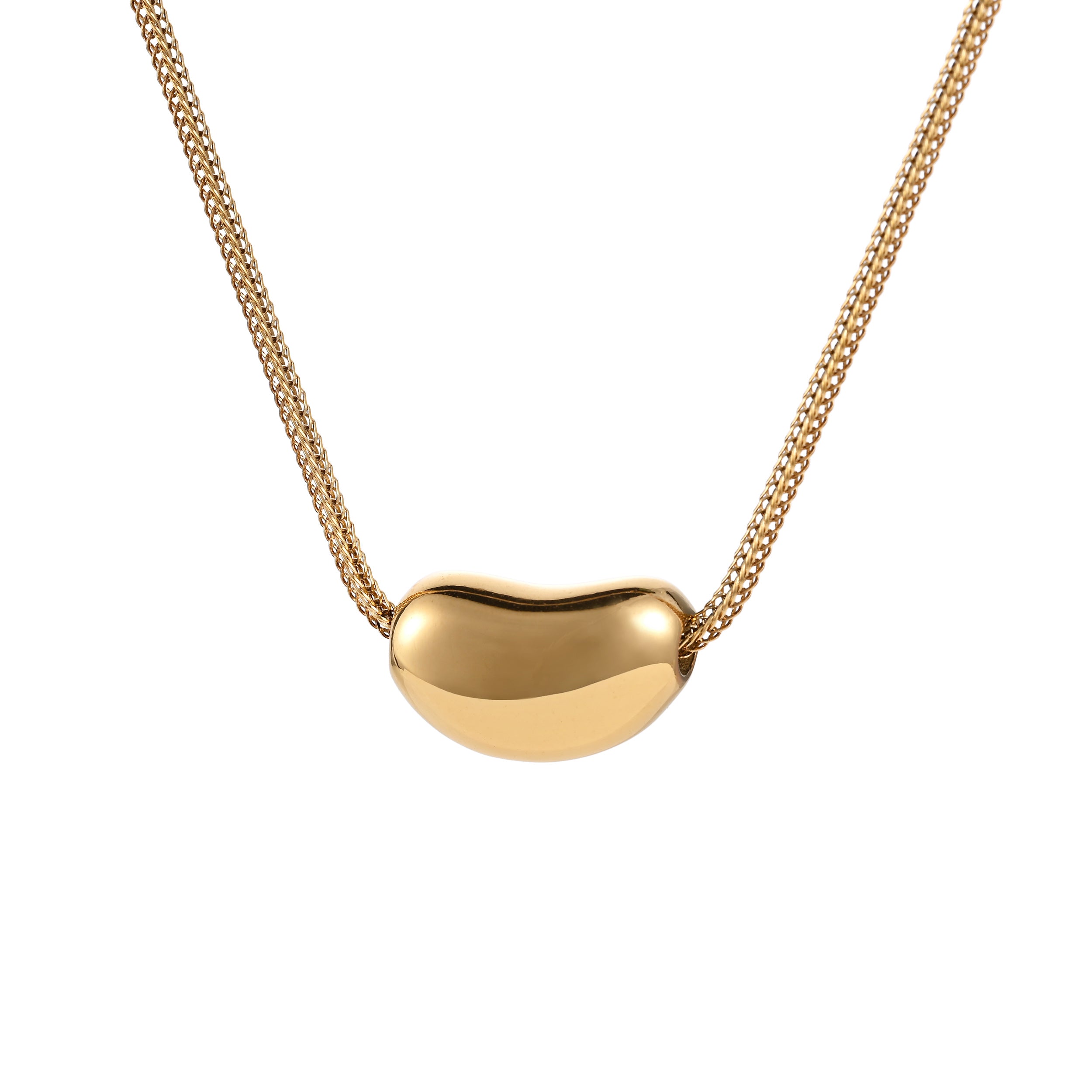 engrave this gold pebble necklace with adjustable chain