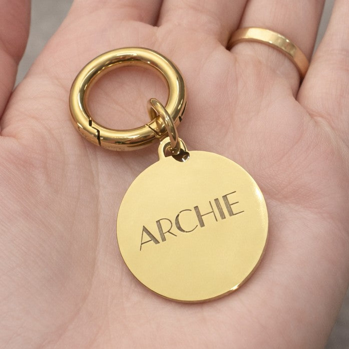 Gold Plated Disc Pet Tag