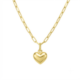 Personalised Curved Heart Paperclip Chain Necklace – Silver or Gold