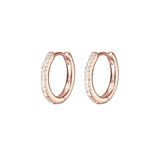 Rose Gold Plated Sterling Silver Huggie Earrings with CZ Detail