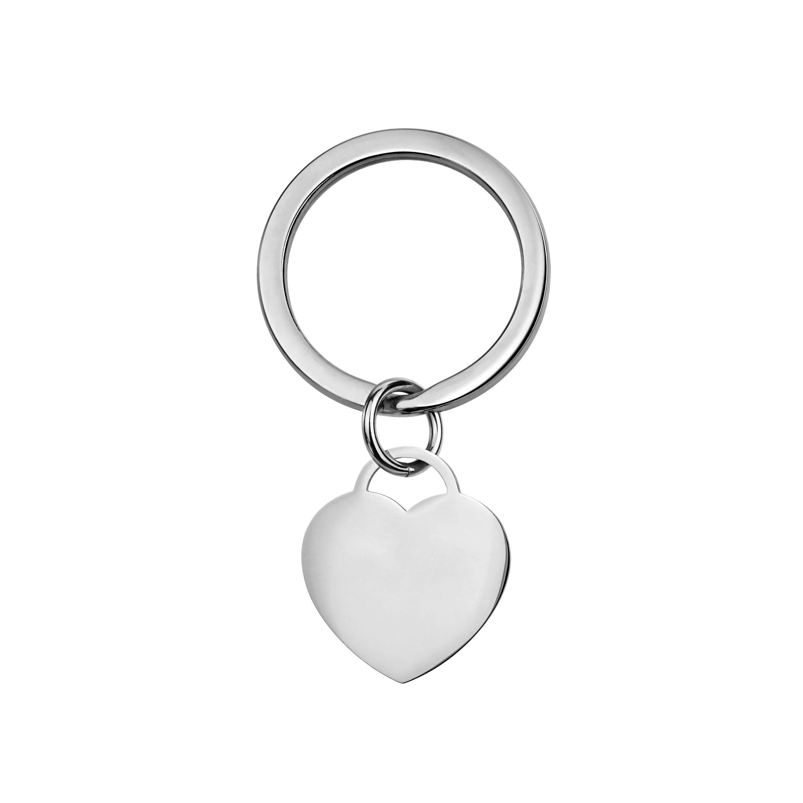 stainless steel personalised Heart Key chain-Front