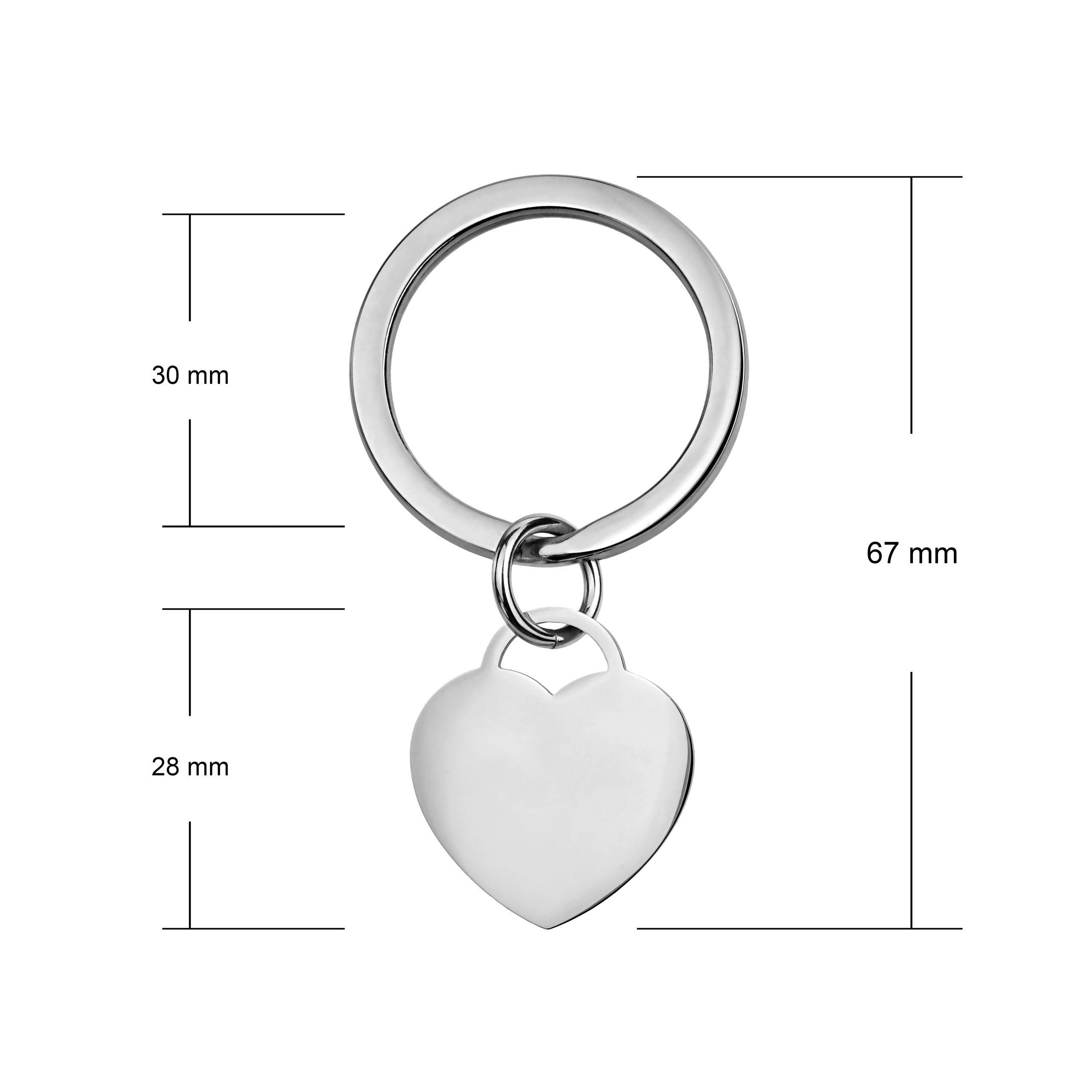 engraved Heart Key chain