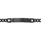 Mens Black Steel ID Bracelet With Extension Link