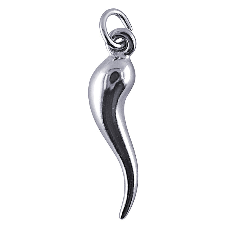 sterling silver charm horn of plenty also called Cornicello, Italian horn, and Corno