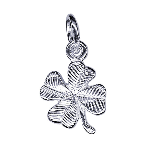 4 leaf clover, lucky clover, shamrock charm made from sterling silver