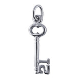 21st key charm made from sterling silver