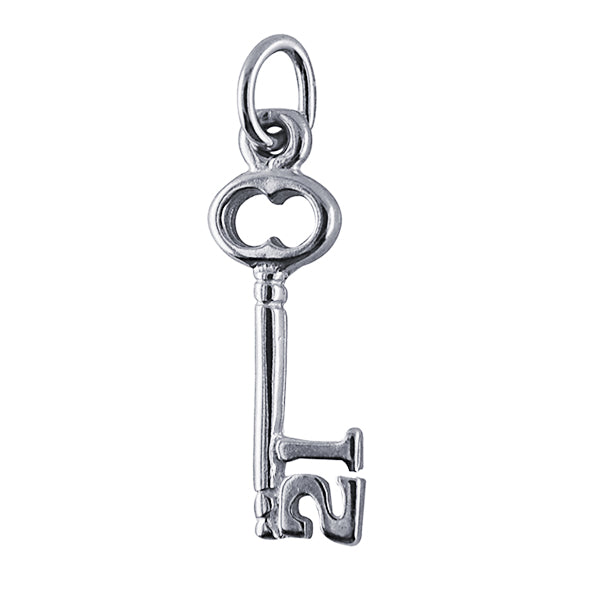 21st key charm made from sterling silver