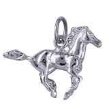horse running sterling silver charm