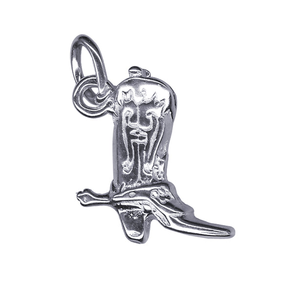 cowboy boot sterling silver charm