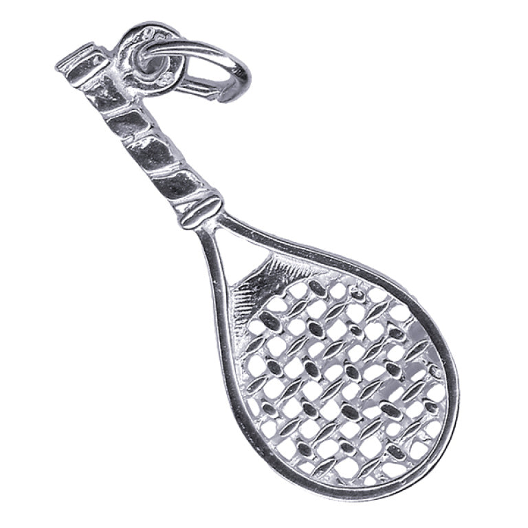 tennis racquet charm made rom sterling silver