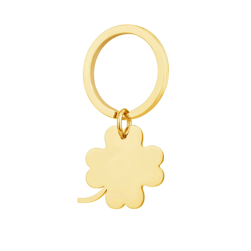 gold four leaf clover keyring add engraving