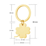 gold four leaf clover keyring dimensions