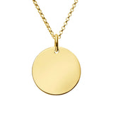 engraved gold large disc necklace