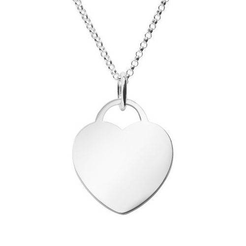 large engraved heart tag necklace