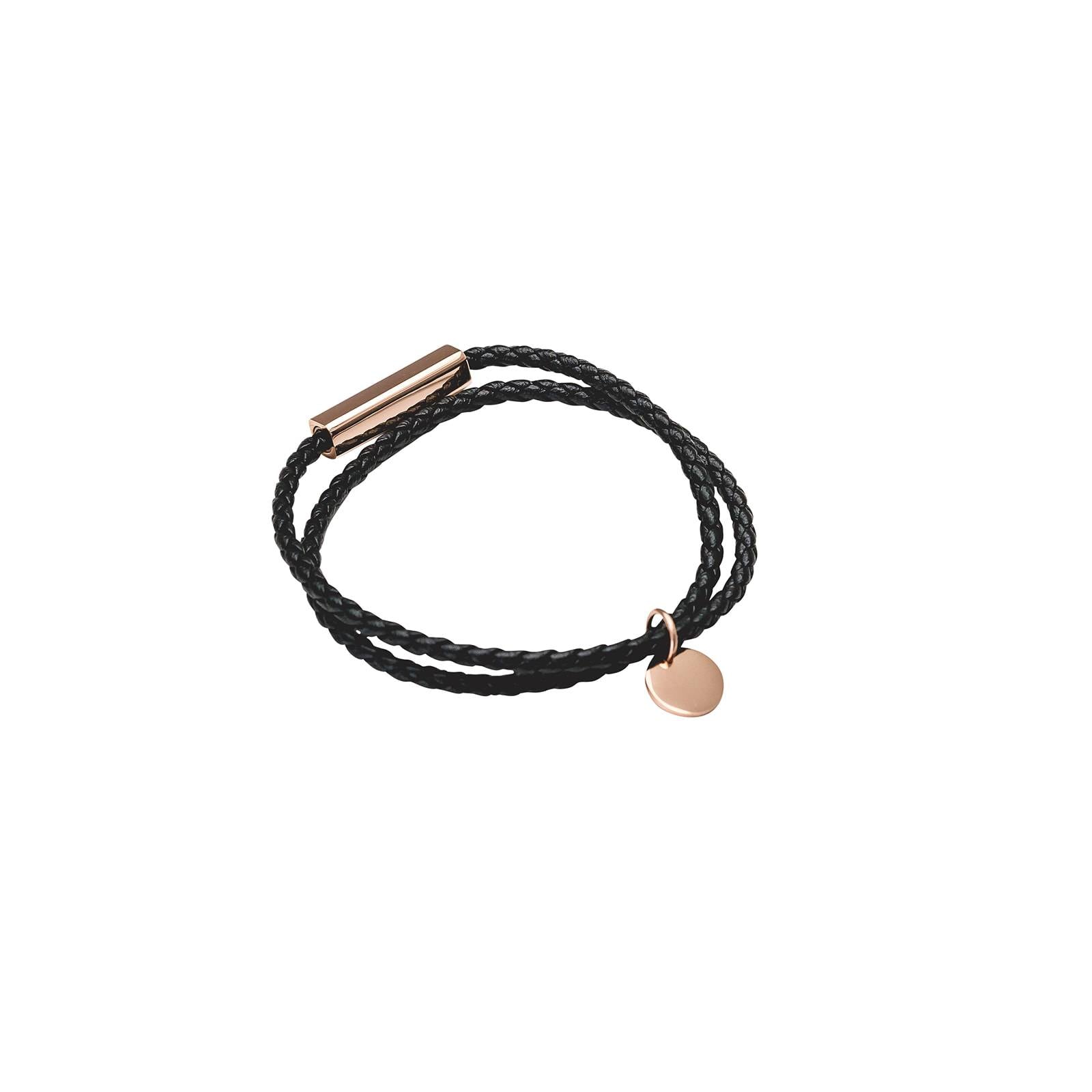 Leather mini disc bracelet