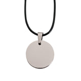 Side Detail Steel Disc Necklace