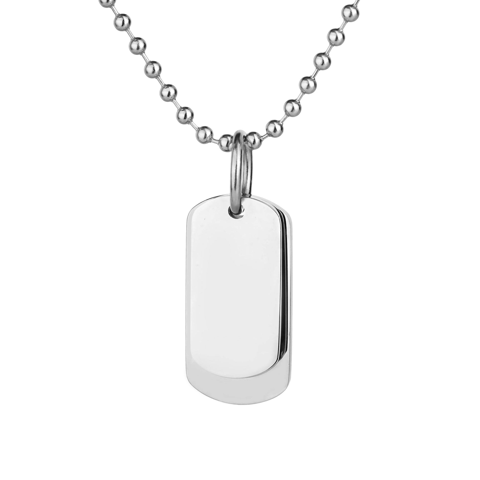 Men's Double Steel Engraved Dog Tag Necklace